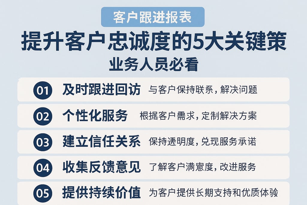 客户跟进报表提升客户忠诚度的5大关键策略 业务人员必看